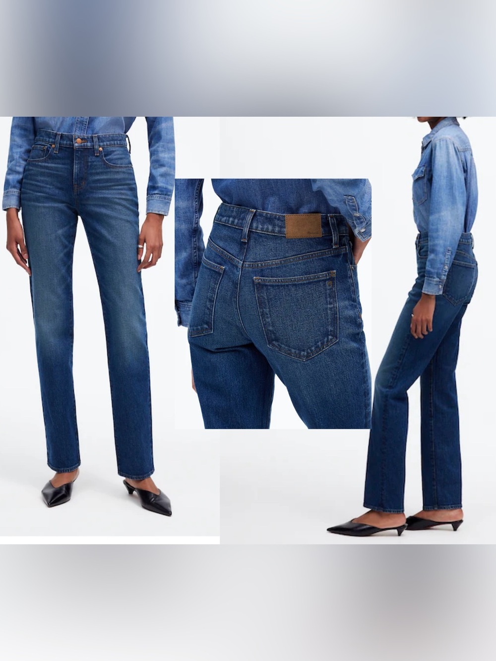 Madewell Mid Rise ‘90s Straight Jean 90s Straight Leg Osada Blue Size 23 NEW
